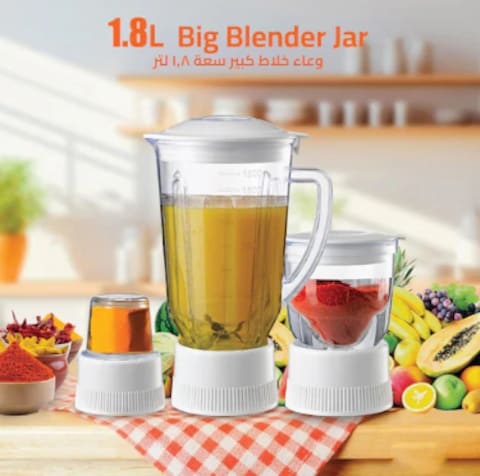 3 in 1 Blender, Juicer &amp; Mixer Grinder &ndash; High-Power Food Processor with Chopper &ndash; Electric Smoothie Maker for Juicing, Grinding &amp; Mixing &ndash; Home Kitchen Appliance