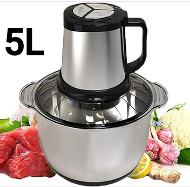 Homotronics Electric Hand Mixer With Steel Bowl, 7 Speed With Small Blenders Cake Whipping Machine Includes Stainless Steel Beaters &amp; Dough Hooks Whisk Kneaders