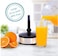 Electric Citrus Juicer with 2 Sized Cones &ndash; Transparent Container, Easy-Pour Spout, Reverse Function &ndash; Ideal for Oranges, Lemons, Limes
