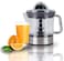 Electric Citrus Juicer with 2 Sized Cones &ndash; Transparent Container, Easy-Pour Spout, Reverse Function &ndash; Ideal for Oranges, Lemons, Limes