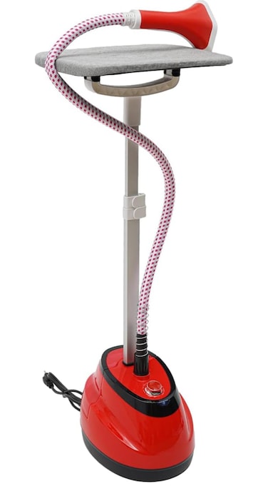 Garment Steamer with Integrated Ironing Board &ndash; Adjustable Steam Levels, Quick Heat-Up, Anti-Kink Hose, Large Detachable Water Tank &ndash; Includes Accessories for Clothes &amp; Curtains