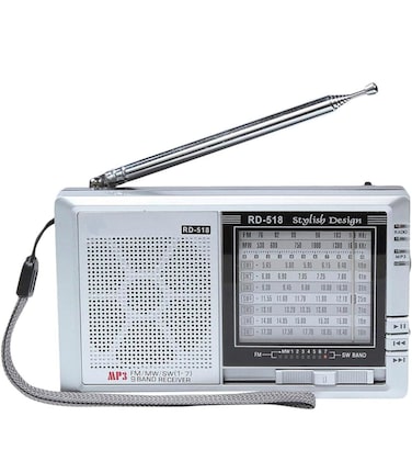 Homeonics Portable 8-Band Radio with MP3 Player – AM/FM/SW Receiver, High-Sensitivity Tuning, USB & SD Card Support, Rechargeable Battery, Built-in Speaker – Ideal for Home, Travel