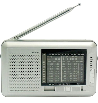 High-Sensitivity 12-Band World Receiver &ndash; AM/FM/SW/TV1/TV2 Multi-Band Radio with Digital Tuning, Portable Design, Built-In Speaker &ndash; Ideal for Global Radio Reception
