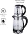 2 in1 Glass Electric Tea Maker with Electric Kettle 2200W, UK Strix Controller, German Glass Technology, Stainless Steel Clear Transparent