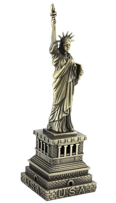 Statue of Liberty Figurine Metal Art Decoration &ndash; 5.9 Inch Handmade Desk Decor Model, NYC Souvenir Gift for Home, Office, Travel Collectibles, City Landmark Replica Sculpture for Decoration