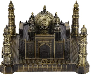 Taj Mahal Metal Set &ndash; Indian Landmark Souvenir Miniature for Desk Decor &ndash; Decorative Taj Mahal Model for Home, Office, Collectors &ndash; Historic India Souvenir Gift, Desktop