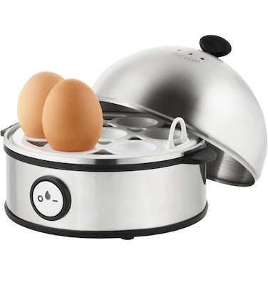 Rapid Egg Cooker &ndash; 7 Egg Boiler Slots, Stainless Steel Automatic Egg Steamer for Hard, Soft &amp; Medium Eggs &ndash; One-Touch Operation with Auto Shut-Off &ndash; Fast &amp; Easy Egg Maker