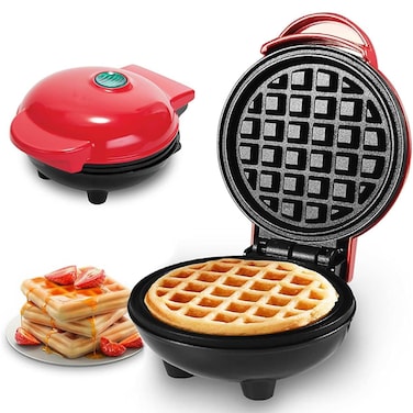 Homeonics Mini Waffle Maker – Compact Non-Stick Pancake & Waffle Iron – Portable Breakfast Machine – Easy-to-Clean Electric Waffle Iron for Kids, Kitchen, Travel, Dorm