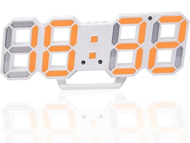 3D LED Digital Wall Alarm Clock with Temperature &amp; Date Display &ndash; Large Numbers, Auto Brightness, USB Powered, 12/24 Hr Format, for Bedroom, Living Room, Office