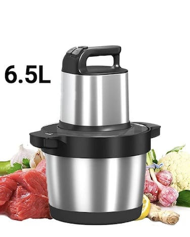 Heavy Duty Chopper 6.5L Capacity, 1500W Heavy Duty Motor, Stainless Steel Blades &ndash; Electric Food Processor for Fruits, Vegetables, Nuts, Meat