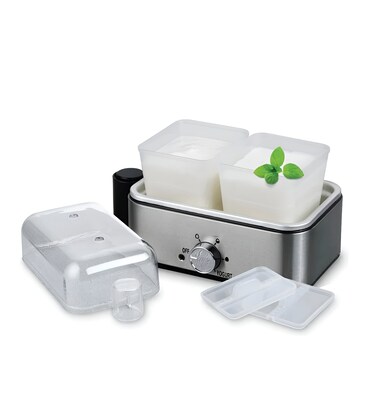 2 in 1 Yoghurt Maker &amp; Electric Egg Cooker &ndash; 6-Slot Egg Boiler with Steamer Tray   Automatic Multi-Function Appliance for Hard/Soft Eggs, Poached Eggs