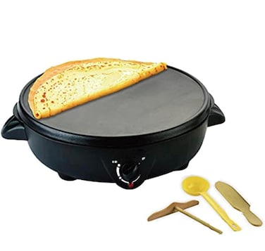 Electric Crepe Maker &amp; Dosa Maker &ndash; Non-Stick Pancake Maker with Cool-Touch Handle, Easy Clean Griddle for Home Use, Portable Breakfast Cooking Appliance