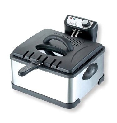 Stainless Steel Deep Fryer with Viewing Window 4.5L&ndash; Electric Fryer with Oil Basket, Removable Container, Adjustable Temperature &amp; Timer &ndash; Ideal for Home Kitchen &amp; Restaurant Use