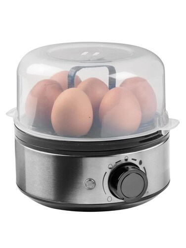 Vistanics 7 Egg Electric Cooker with 30 Minute Timer – Stainless Steel Egg Boiler with Auto Shut-Off & Accessories – Hard, Soft & Poached Egg Maker for Home Kitchen
