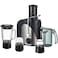 4 in 1 Juicer Blender Grinder Combo &ndash; 1.5L Food Processor with Juicing, Blending, Grinding &amp; Chopping Functions &ndash; Stainless Steel &amp; Black with Large Smoothie Jar and Dry Mill Cup