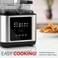 Digital Deep Fryer 2.5L &ndash; 1200W Electric Fryer with LED Touch Screen, Overheat Protection, 2-Hour Timer, Stainless Steel Body, Removable Lid &amp; Viewing Window   Home Kitchen Oil Fryer