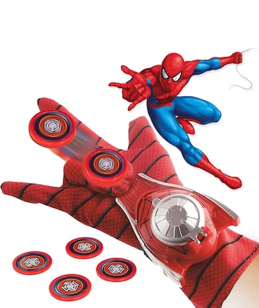 Spider-Man Web Shooter Gloves for Kids &ndash; Red Cosplay Toy with Web Launcher for Interactive Roleplay &ndash; Superhero Costume Accessory &amp; Gift Toy for Boys &amp; Girls