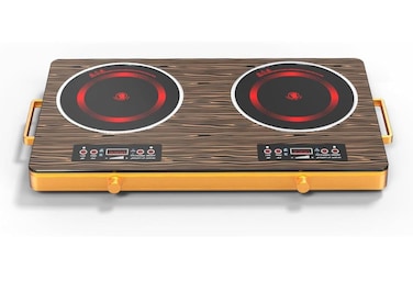 Digital Infrared Cooker &ndash; 3500W Dual Burner Electric Induction Cooktop with Ceramic Heating, 10 Temperature Levels, Portable 2 Burner Infrared Stove