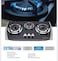 3 Burner Gas Stove with Tempered Glass Top &ndash; Heavy Duty Cast Iron Burners, Heat Resistant High Efficiency Cooktop, Portable Manual LPG Stove for Home Kitchen