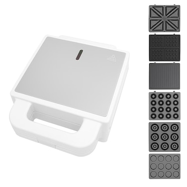 Neonics 6 in 1 Sandwich Maker &amp; Snack Machine 2400W &ndash; Multi-Function Non-Stick Waffle Maker, Donut Maker, Nut Cake Maker, Sandwich Toaster &amp; Grill with Removable Plate