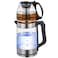 2 in 1 Electric Glass Kettle &amp; Tea Maker &ndash; 2200W Fast Boil with UK Strix Controller, German Glass, Stainless Steel Base, Transparent Design for Home &amp; Office