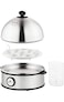 Egg Cooker 7 Egg Boiler Slots, Stainless Steel Automatic Egg Steamer for Hard, Soft &amp; Medium Eggs &ndash; One-Touch Operation with Auto Shut-Off