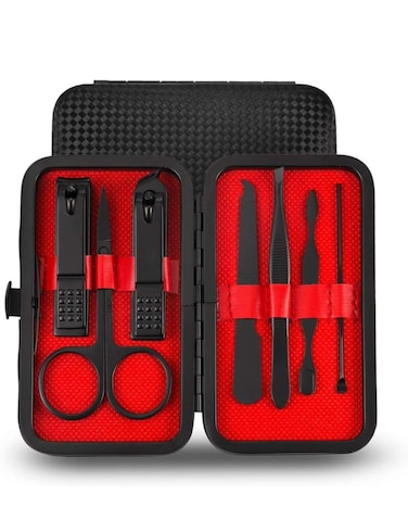 7 in 1 Stainless Steel Manicure &amp; Pedicure Set &ndash; Portable Nail Clipper Kit with Nail Cutter, Scissors, Tweezers, File &amp; Grooming Tools   Travel-Friendly Nail Care Set