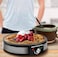 Electric Crepe &amp; Dosa Maker 1200W &ndash; Non-Stick Hot Plate for Pancakes, Roti, Tortilla, Wraps &ndash; Fast Heating in 5 Sec &ndash; Easy to Use &amp; Clean, Portable Breakfast Maker, Black