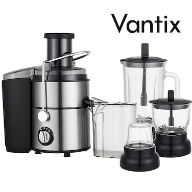 Vantix 4 in 1 Slow Juicer Extractor Machine Powerful Motor, Multi-Function Juicer, Blender, Citrus Press, &amp; Food Processor, High-Efficiency Cold Press Juicer for Fruits and Vegetables