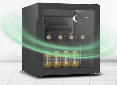 50L Beverage Chiller Mini Refrigerator &ndash; Glass Door Cooler with Internal LED Light, Black Finish &ndash; Compact Bottle Refrigerator for Soda, Water, Juice, Beer &amp; Drinks