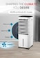 Portable Air Cooler 12L &ndash; Evaporative Cooling Fan with 3 Speeds, Ionizer, Remote Control, Auto Swing, 7.5H Timer, Honeycomb Cooling Pads, Energy Efficient for Home &amp; Office &ndash; White