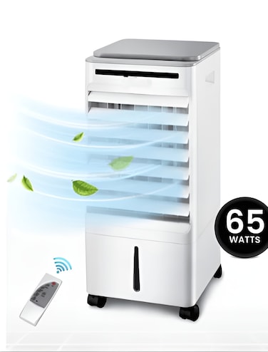 Portable Air Cooler 6L &ndash; Evaporative Cooling Fan with Water Tank, 3 Speeds, Ionizer, Auto Swing, 7.5H Timer, Remote Control, Compact Design, Energy Efficient &amp; Air Purifier for Home &amp; Office