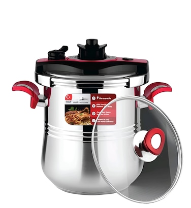 3 in 1 Clipso Pressure Cooker 9L, Food Grade Stainless Steel, Multi-Function Cookware, Safe Locking Lid, Easy Release, Ideal for Steaming, Stewing, and Slow Cooking, Durable Kitchen Appliance