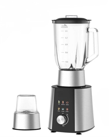 Nicsware 2 in 1 Blender Juicer Grinder with 4 Functions &ndash; Stainless Steel Body, 6 Blades, 1.6L Glass Jar, Overheat Protection, High-Powered Ice Crusher &amp; Smoothie Maker for Shakes, Juices