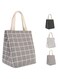 HOMESPON Reusable Lunch Bag Insulated Lunch Box Canvas Fabric with Aluminum Foil, Lunch Tote Handbag for Women,Men,School, Office Grey Grey Checkered