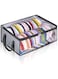 THE WHITE SHOP Hat Storage Box for Baseball Caps, Large Holds up to 40 Caps Wide Hat Organizer for Closet Snapback Holder(GREY)