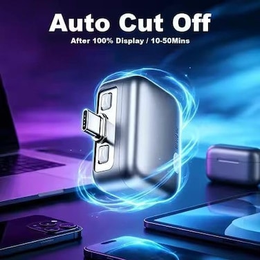 Stop Charge Smart Charge Type-C Adapter, Auto Disconnect Overcharge Protection, Universal for Smartphone and Tablet USB Charging