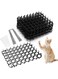 Loiisgy 12 Pack 8 x 6 Inch Cat Fecal Mat Sets (Include 12 Spikes &amp; 20 Straps), Cat Repellent Outdoor Mat Cats Dogs Plastic Mats, Square Cat Deterrent for Counters