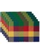 DII Basic Everyday Ribbed Tabletop 100% Cotton, Placemat Set, 13x19, Summer Check, 6 Piece