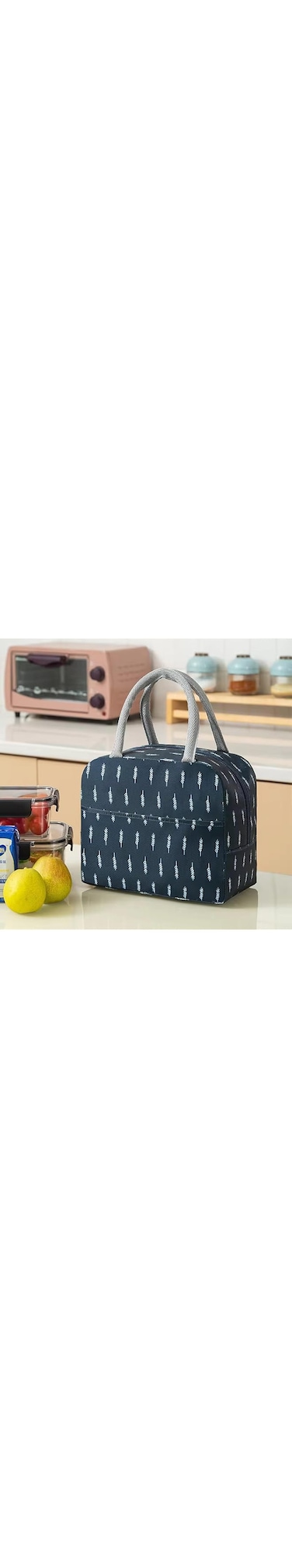Portable Waterproof Insulated Lunch Bento Bag with Waterproof Aluminum Foil Thermal Insulation. Ideal for School, Office, Takeaway, Picnic.Keeps your Meal Fresh. (Dark Blue)