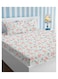 HOME Premium Glace Cotton 180 TC KING Fitted Bedsheet Set with 2 Pillow Covers 183x198 +25 Cms &acirc;&euro;&ldquo; Soft Blue-72*78+10 INCH