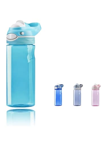 DEARART 500ml Sky Blue Water Bottle Without Straw, BPA FREE 100% Leak proof and Lock-key, Has Handle Easy Carried, Suit Home Travel School Office Sports etc.