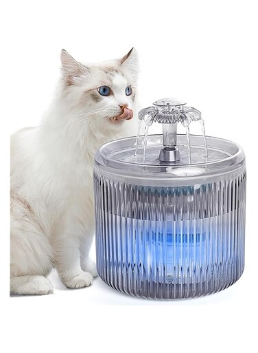 FDTY 1pcs Cat Water Fountain with LED Light - 88oz/2.6L Ultra Quiet Pet Water Fountain with 2 Flow Modes, Automatic Water Dispenser for Cats and Small Dogs Inside