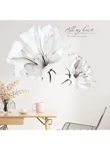 BPA Floral Wall Stickers Flower Wall Decal Decor White Wall Decals Wall Treatments Wall murals Wall Paintings for Living Room