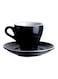 Glazed Coffee Cup And Dish Black 12.5x12.5x10.5cm
