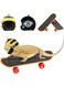 4 Pieces Bearded Dragon Accessories Bearded Dragon Funny Toy Lizard Helmet Hat and Mini Skateboard for Lizard Bearded Dragon Hamster Parrot Reptile Small Animals