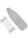 110x30CM Ironing Board Cover, Cotton Large Iron Board Cover with 5MM pad and 4 Elastic Fasteners, Durable Thick Padding, Heat Resistance, Non Stick Scorch and Stain Resistant (Cover and Fasteners)