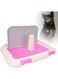 Puppy Dog Potty Tray, Puppy Pee Pad Holder Pet Indoor Toilet Potty Training Tray with Wall Cover, Indoor Pee Wee Training for Small and Medium Dogs, 18.3x13.9x9.3in(pink)