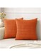 IIEPECA 2 Pack Cushion Covers Soft Cozy Plush Short Faux Wool Velvet Decorative Sofa Throw Pillow Covers Luxury Cushion Case Pillow Shell for Couch Sofa Bedroom Pillow Square (Dark Orange, 18x18inch)