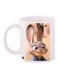 Printed Ceramic Coffee Mug White/Beige/Blue
